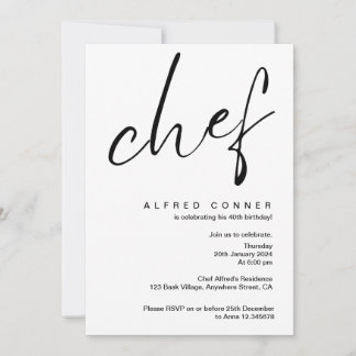 Culinary Chef Invitation Birthday Invite