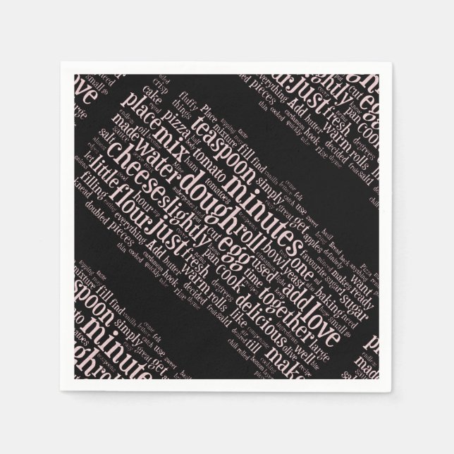 Culinary Cooking Baking Terms Cloud Napkins (Front)