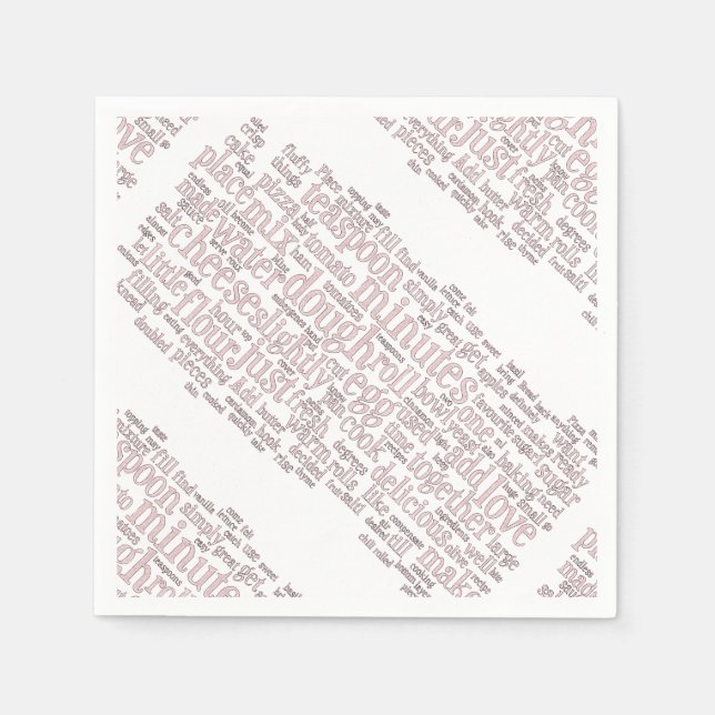 Culinary Cooking Baking Terms Cloud Napkins (Front)