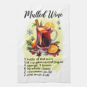Culinary Delight: Mulled Wine Recipe Tea Towel