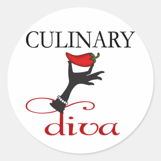 Culinary Diva Classic Round Sticker (Front)