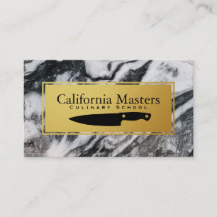Culinary   Executive Chef   Marble Gold Trim Business Card