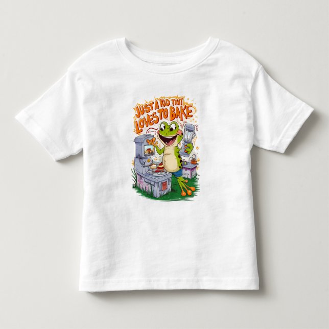 Culinary Explorer: Frogs Stove Adventure Toddler T-Shirt (Front)