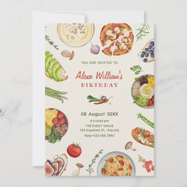 Culinary food  invitation (Front)
