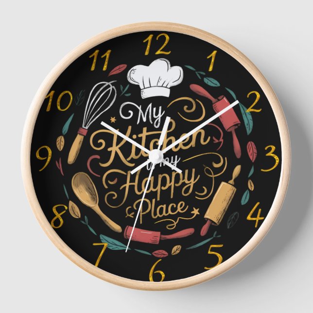 Culinary Haven: A Joyful Kitchen Escape Clock (Front)