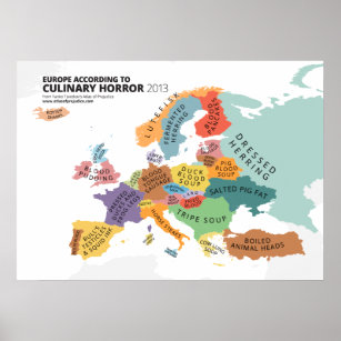 Culinary Horror Map of Europe Poster