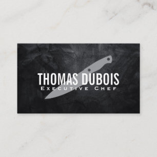 Culinary Knife   Black Texture Wall Business Card