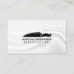 Culinary Knife Silky Background Business Card