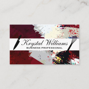 Culinary Knife Whisk Artistic Background Business Card