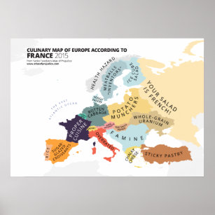 Culinary Map of Europe According to France Poster