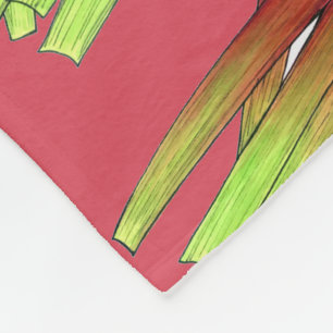 Culinary Rhubarb Stalks Vegetable Garden Food Veg Fleece Blanket