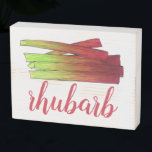 Culinary Rhubarb Stalks Vegetable Garden Food Veg Wooden Box Sign<br><div class="desc">Design features an original marker illustration of stalks of rhubarb, a colourful crimson red and bright green vegetable. Rhubarb is a popular culinary ingredient often found in pies, crumbles, and other various desserts. This veggie design is also available on other products. Lots of additional food and cooking-themed designs are also...</div>