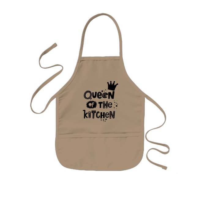 Culinary Royalty: Kitchen Queen Kids Apron (Front)