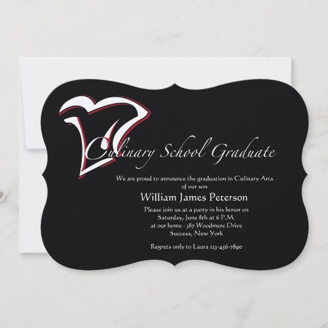 Culinary School Graduation Invitation (Front)
