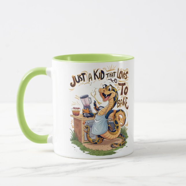Culinary Serpent: A Snake in an Apron Mug (Left)