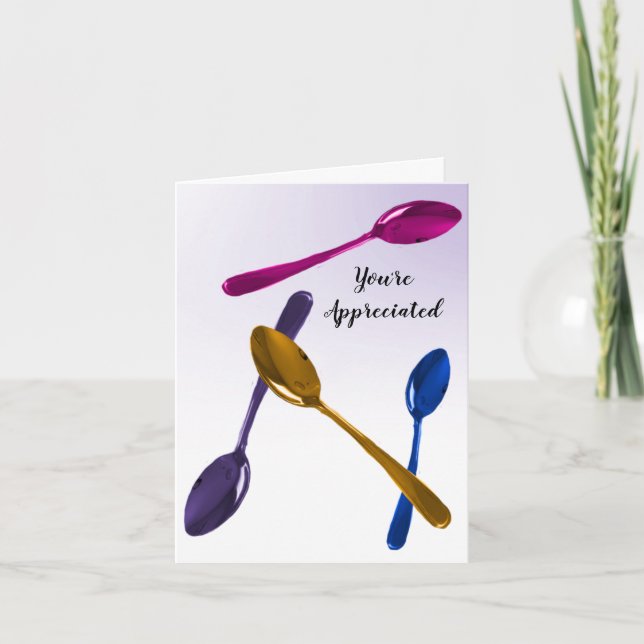 Culinary Spoon Design Appreciation Card (Front)
