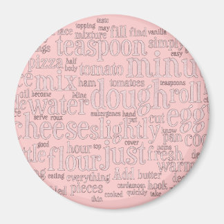 Culinary Terms Word Cloud Fridge Magnets