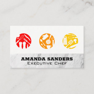 Culinary Tools Marble Texture Business Card