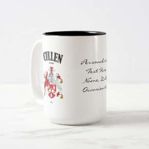Cullen Family Crest, Translation & Meaning Two-Tone Coffee Mug