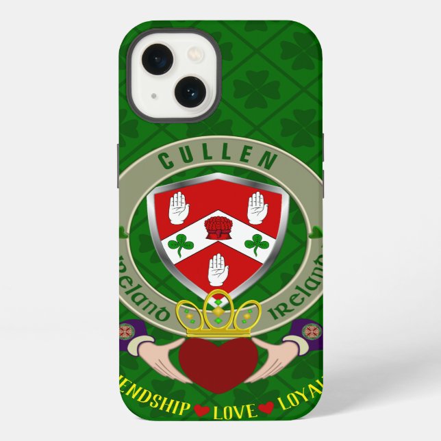 Cullen Irish Shield & Claddagh Personalised      iPhone Case (Back)