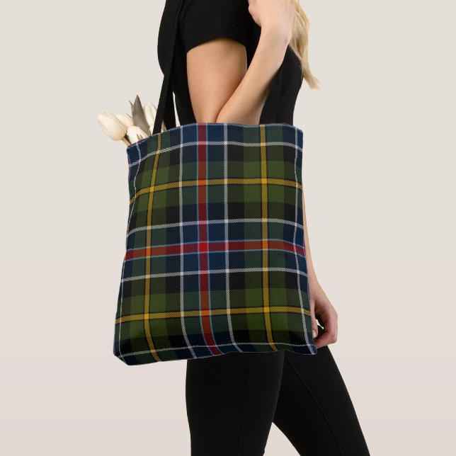 Culloden Clan Tartan Plaid Pattern Tote Bag (Close Up)