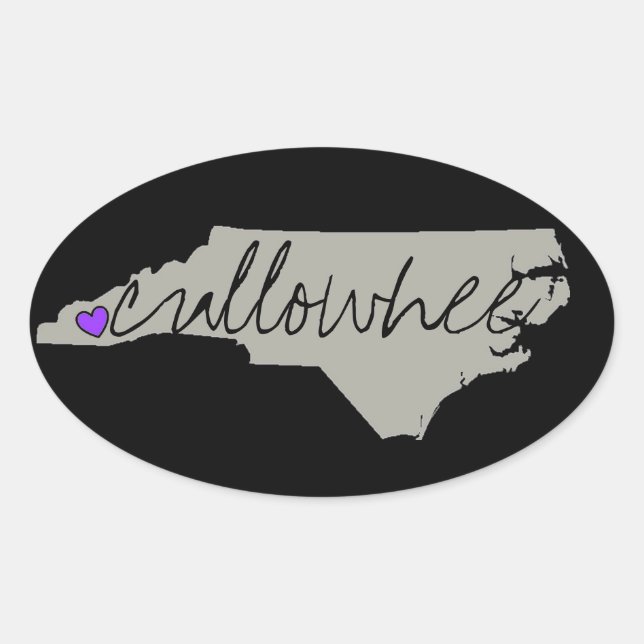 Cullowhee, NC Sticker- set of 4 Oval Sticker (Front)