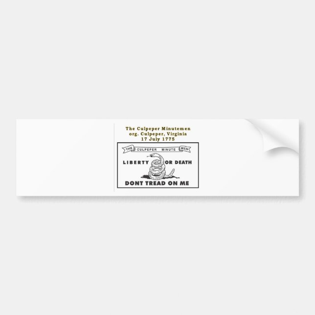 CULPEPER MINUTEMEN BUMPER STICKER (Front)