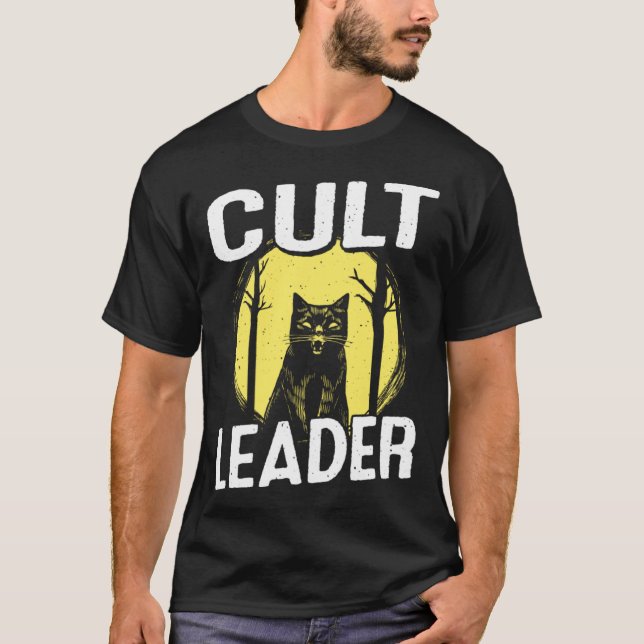 Cult Leader Cat Satanic Baphomet Occult Witchcraft T-Shirt (Front)