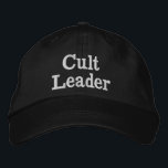 Cult Leader Weird Meme Funny Gen Z Christmas Gift Embroidered Hat<br><div class="desc">Cult Leader baseball dad hat,  funny student embroidered ball cap,  Christmas gift for daughter birthday,  custom colour embroidery dark humour,  sarcastic joke adjustable for her,  inappropriate ironic parody gen z,  millennial silly guy son him,  from girlfriend boyfriend girl wife,  to husband internet famous influencer,  nostalgia minimalist weird meme humour</div>
