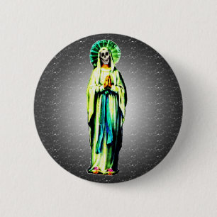 Cult Of Santa Muerte 6 Cm Round Badge