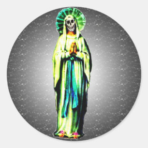 Cult Of Santa Muerte Classic Round Sticker