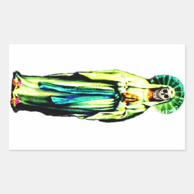 Cult Of Santa Muerte Rectangular Sticker (Front)