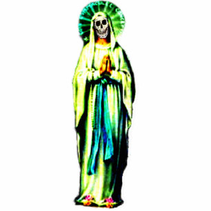 Cult Of Santa Muerte Standing Photo Sculpture
