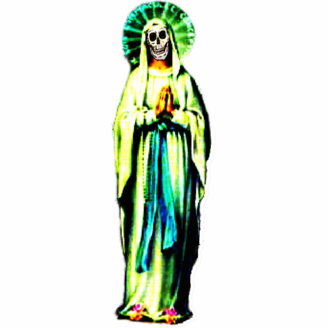 Cult Of Santa Muerte Standing Photo Sculpture (Front)