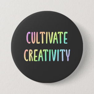 "Cultivate Creativity" Pastel Rainbow Words Button