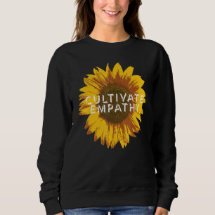 Cultivate Empathy Retro Distressed Sunflower Sweatshirt
