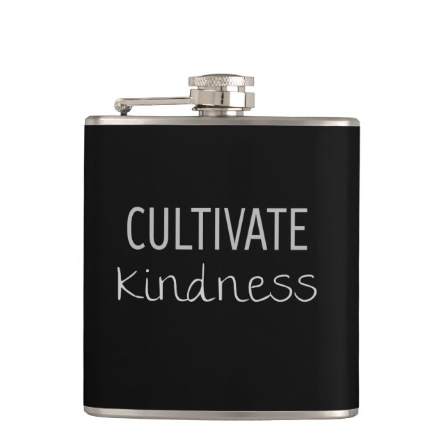 Cultivate Kindness Hip Flask (Front)