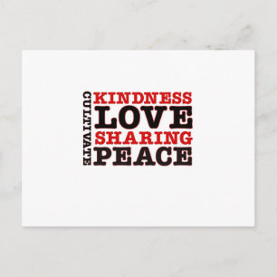 Cultivate Kindness Love Sharing Peace Postcard