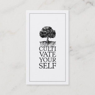 Cultivate Yourself Tree And Roots Life Coach Business Card