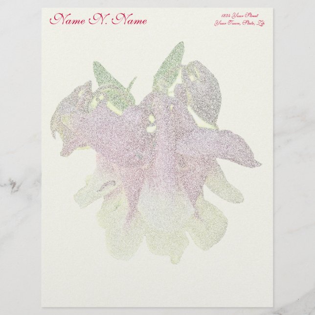 Cultivated Columbine Letterhead Yellow Template (Front)