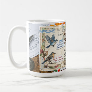 Cultivated Innovation Vintage Scrapbook Collage Mu Coffee Mug