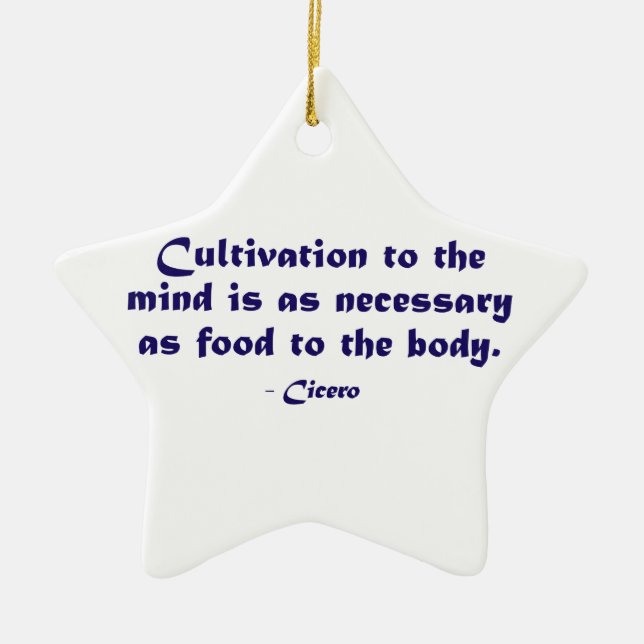 Cultivation To The Mind (Cicero) Ceramic Tree Decoration (Front)