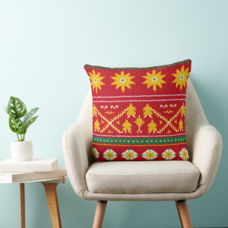 Cultural Christmas Geometric Festive  Cushion