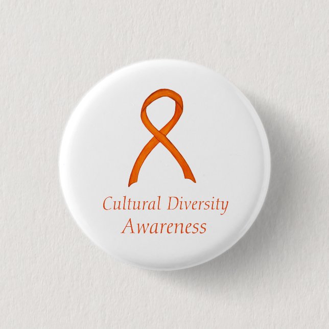 Cultural Diversity Awareness Ribbon Custom Pin (Front)