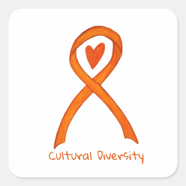 Cultural Diversity Awareness Ribbon Decal Stickers (Front)