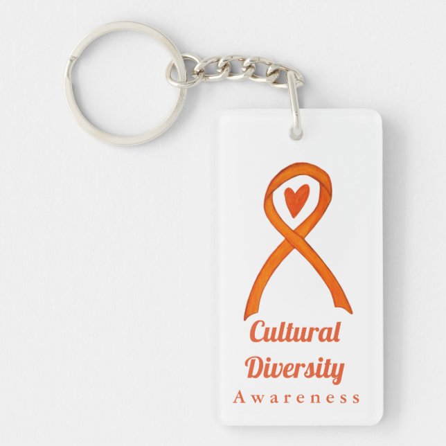 Cultural Diversity Awareness Ribbon Keychains (Front)
