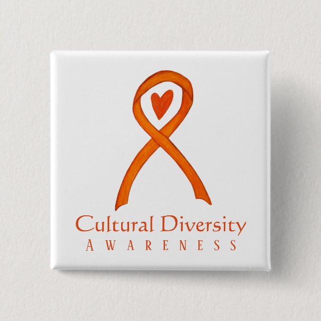 Cultural Diversity Awareness Ribbon Pin Button (Front)