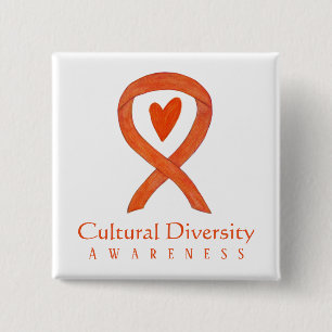 Cultural Diversity Awareness Ribbon Pin Button