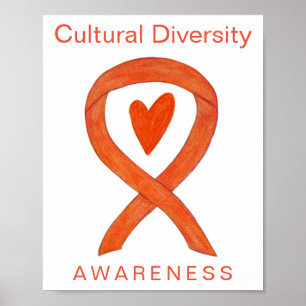 Cultural Diversity Awareness Ribbon Print Poster