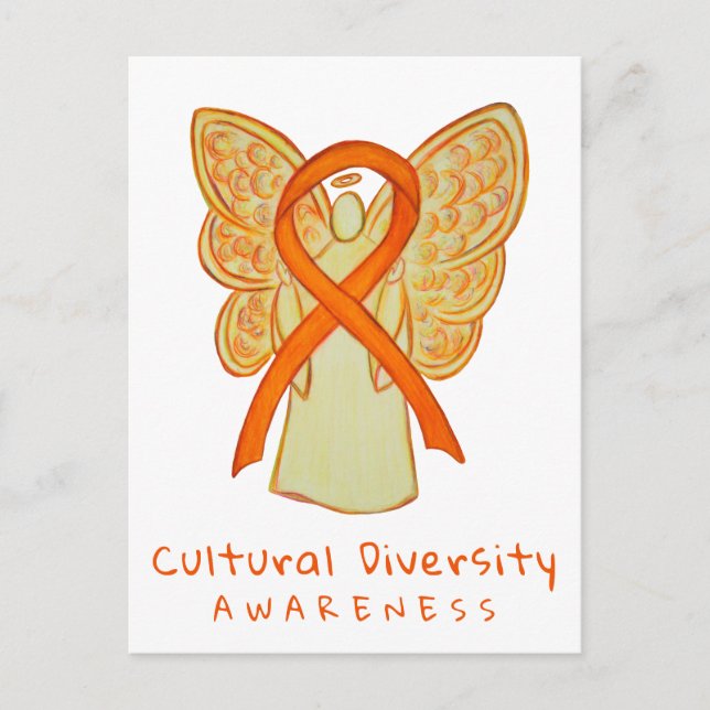 Cultural Diversity Orange Awareness Art Postcard (Front)